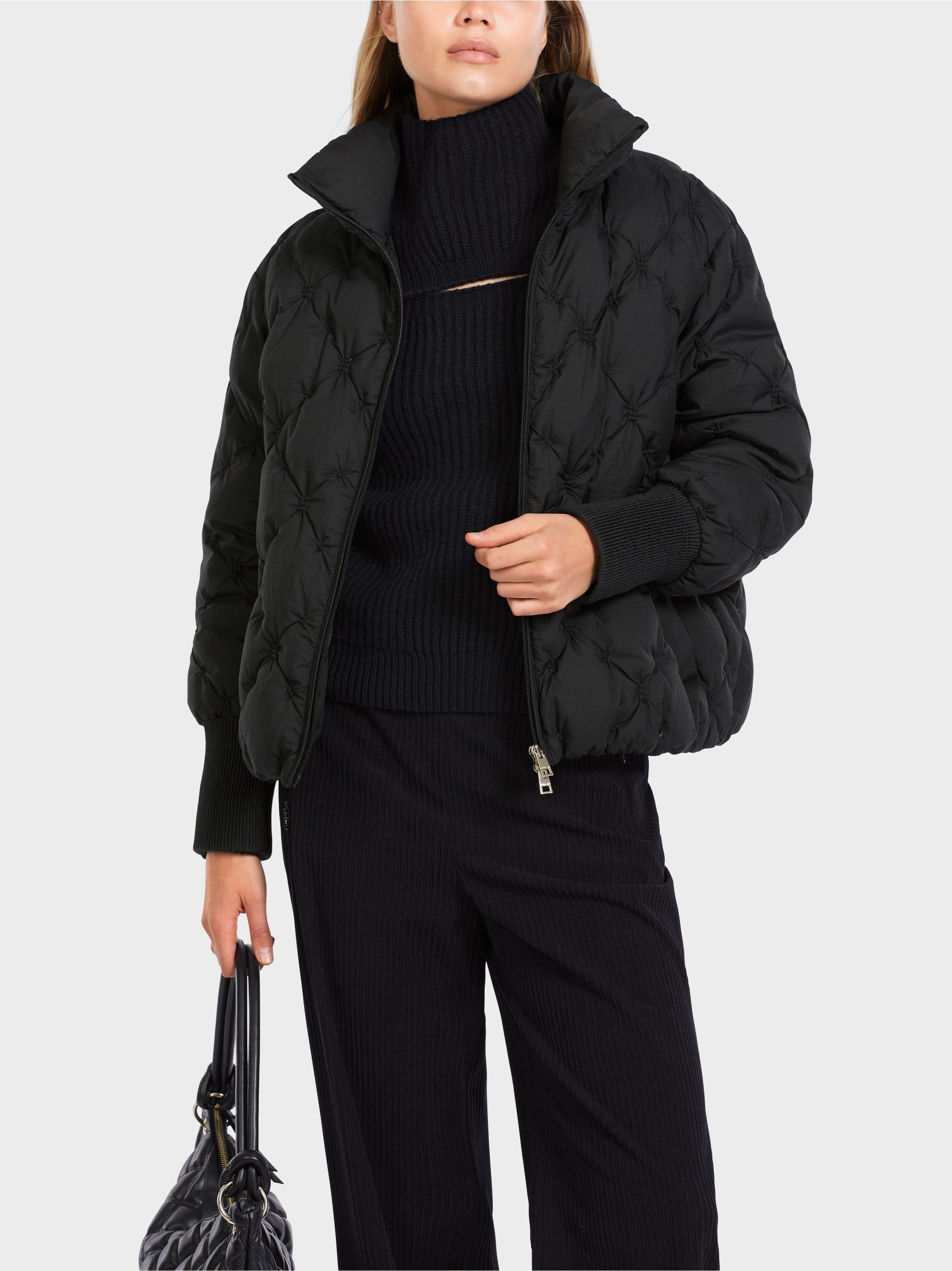Crop jacket with storm flap