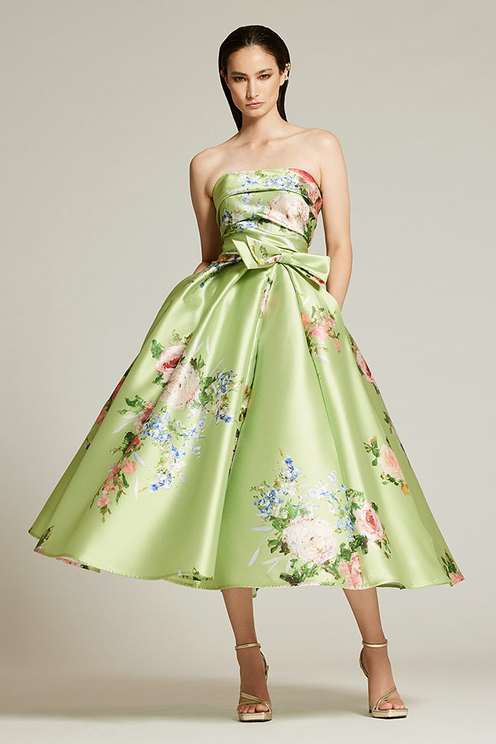 Lime green floral dress hotsell