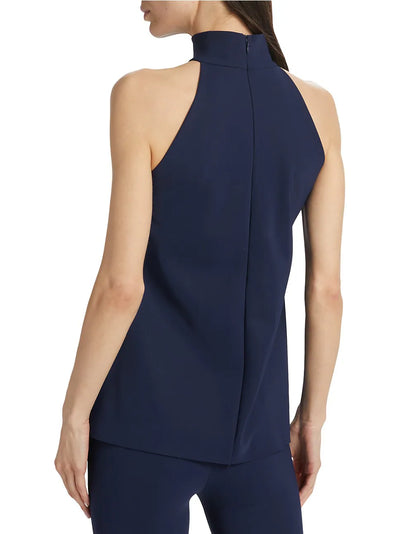 Tiffy Halter Blouse in Blu Notte