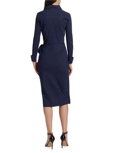 Kamala Matte Jersey Dress in Blue Notte