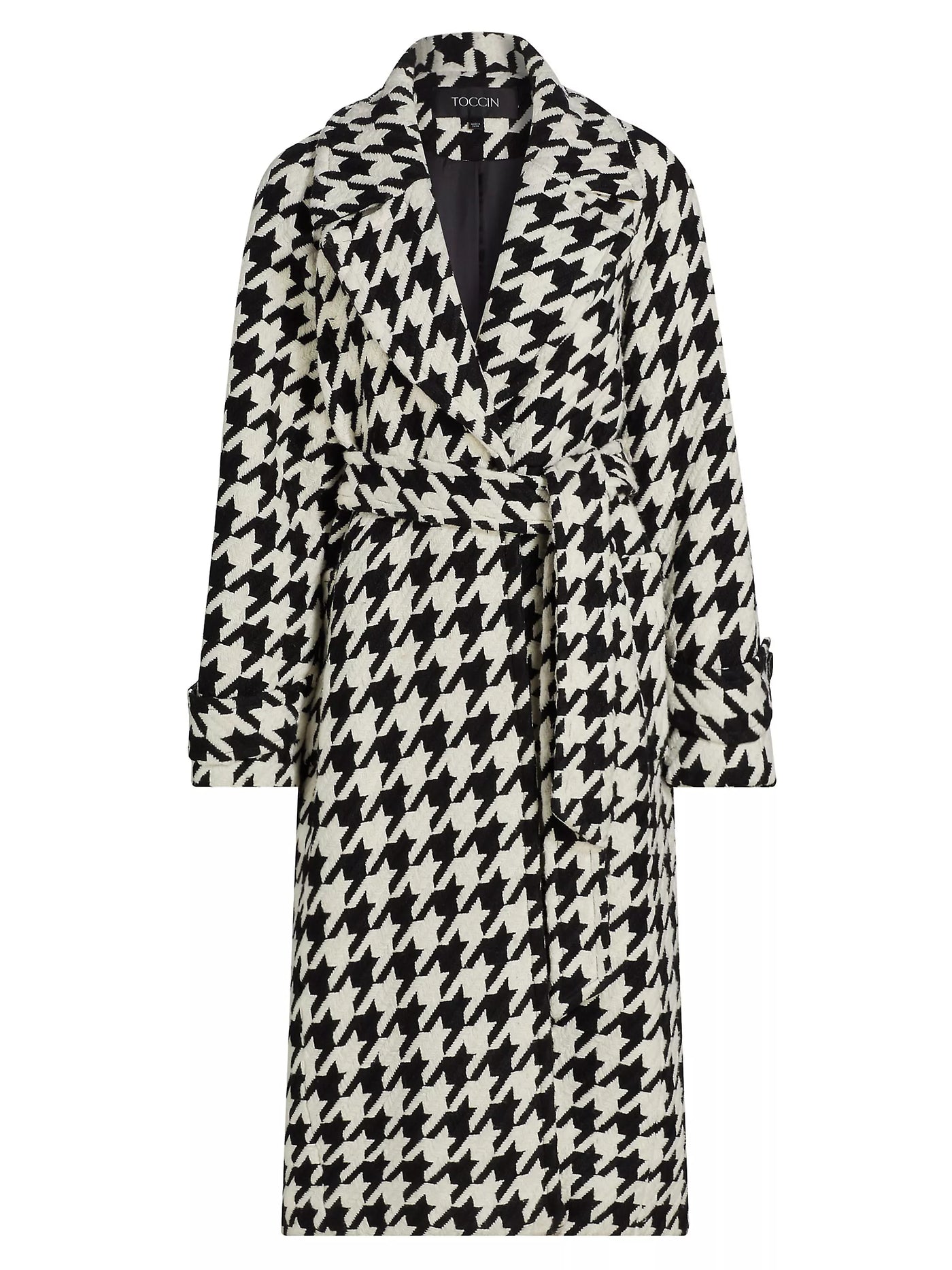 Brandy Houndstooth Coat in Jet Optic