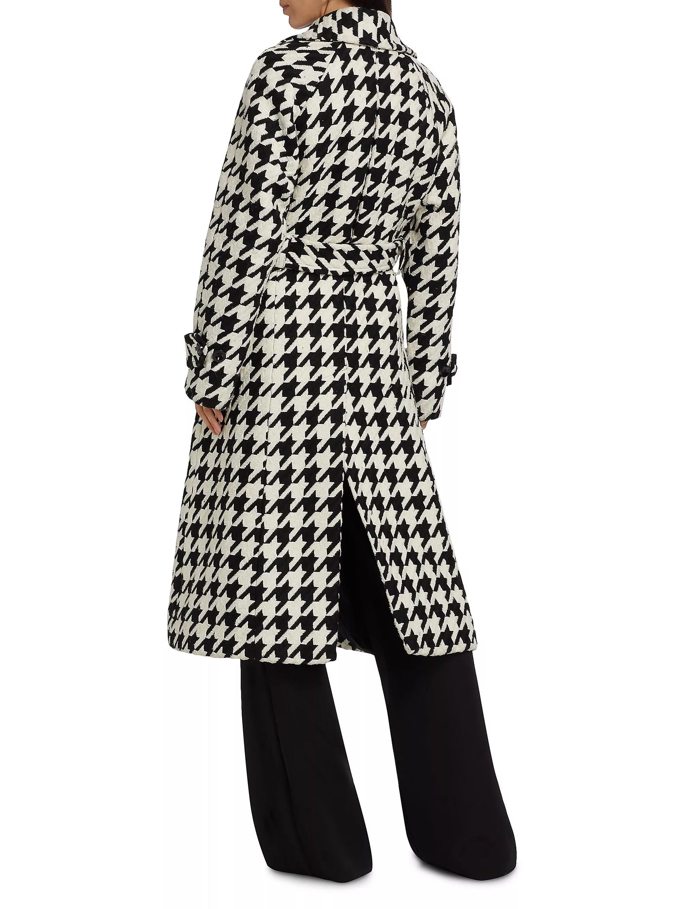 Brandy Houndstooth Coat in Jet Optic