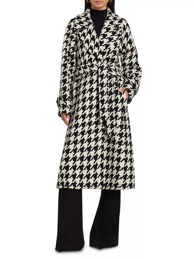 Brandy Houndstooth Coat in Jet Optic