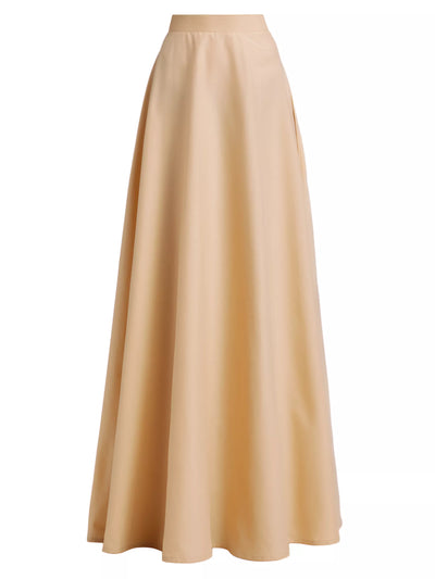 Aubry Cotton-Blend A-Line Maxi Skirt in Desert