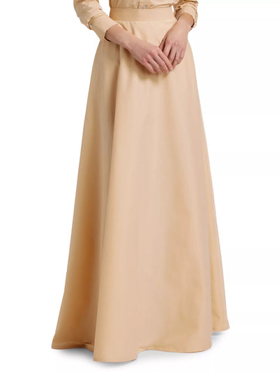 Aubry Cotton-Blend A-Line Maxi Skirt in Desert