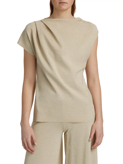 Teruo Sugar Asymmetric Jersey Blouse in Desert