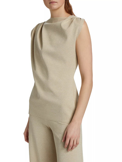 Teruo Sugar Asymmetric Jersey Blouse in Desert