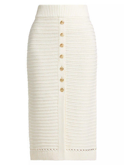 Tani Button Front Skirt in Ivory