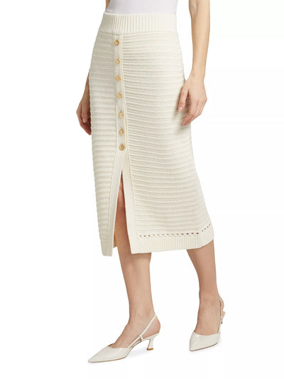 Tani Button Front Skirt in Ivory