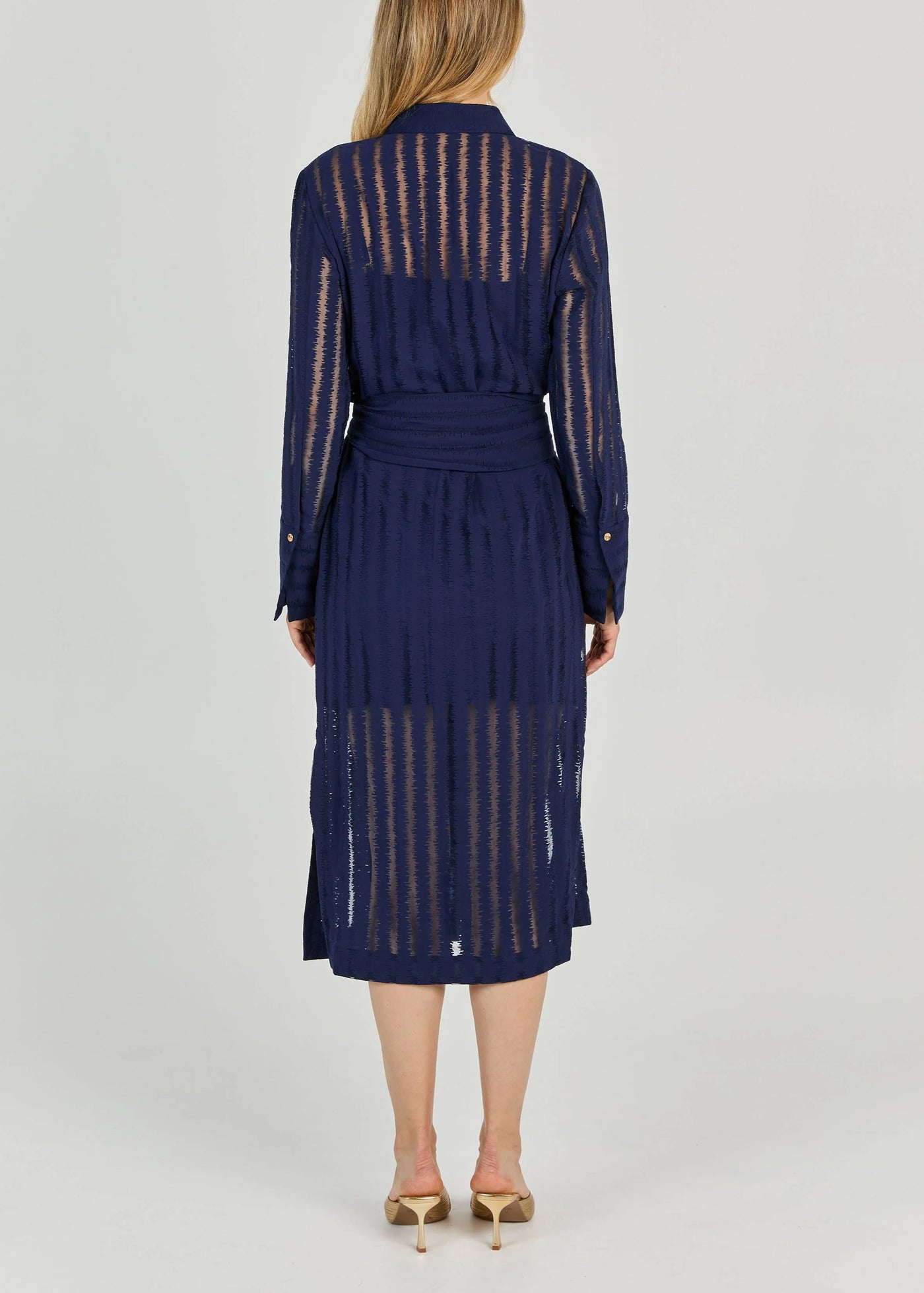 Del Mar Burnout Dress in Navy