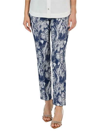 Botanico Jacquard Pant in Navy/White