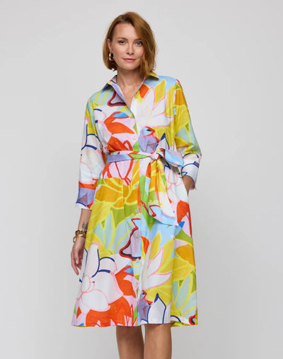 Tamron 3/4 Sleeve Dress in Lotus Print