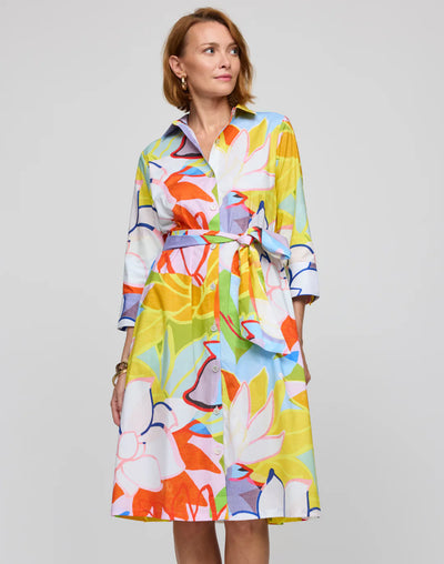 Tamron 3/4 Sleeve Dress in Lotus Print