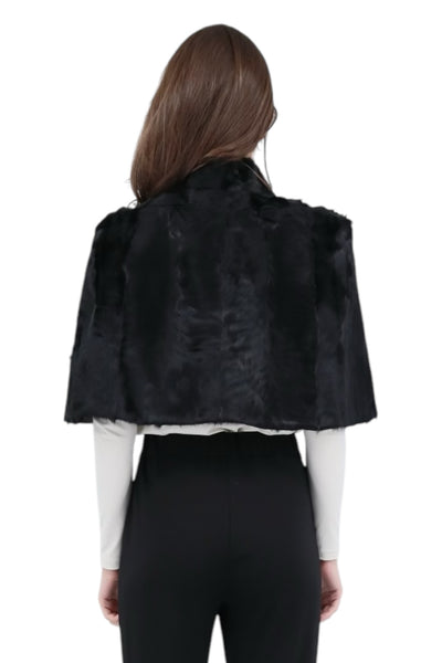 Pointed Shoulder Bolero in Black