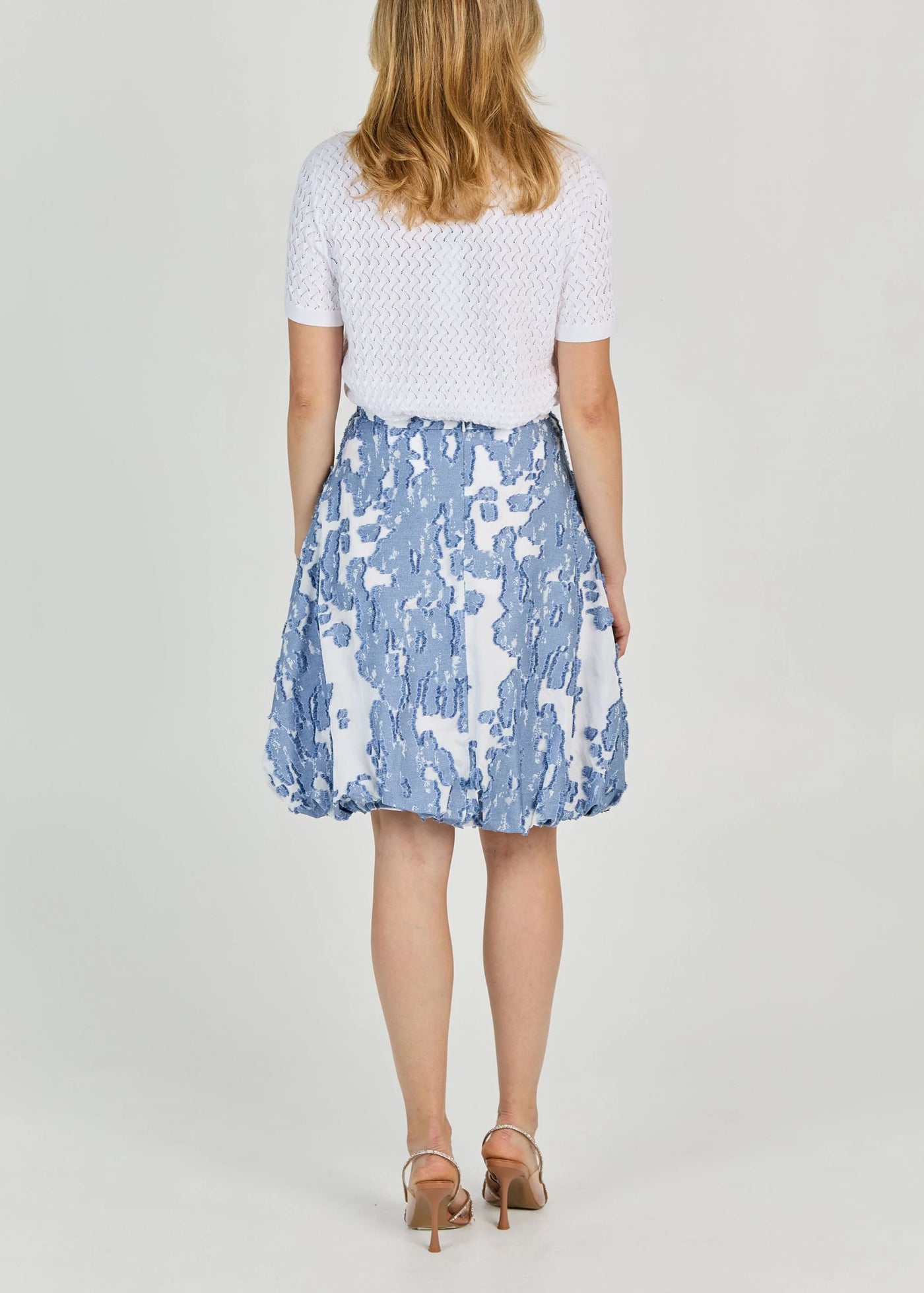 Havana Fil Coupe Skirt in Chambray/White