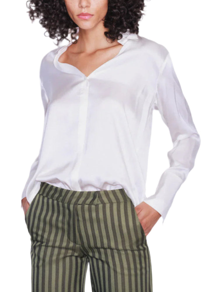 Daria French Cuff Blouse in White