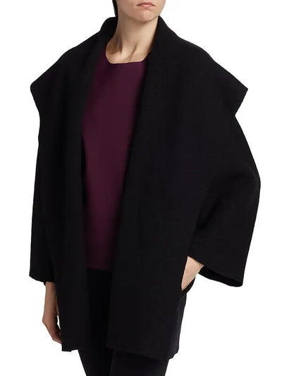 Morella Wool Jersey Mix Coat in Black