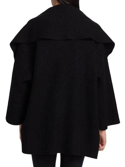 Morella Wool Jersey Mix Coat in Black