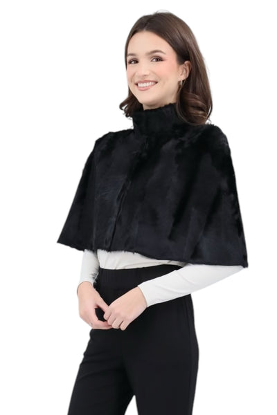 Pointed Shoulder Bolero in Black