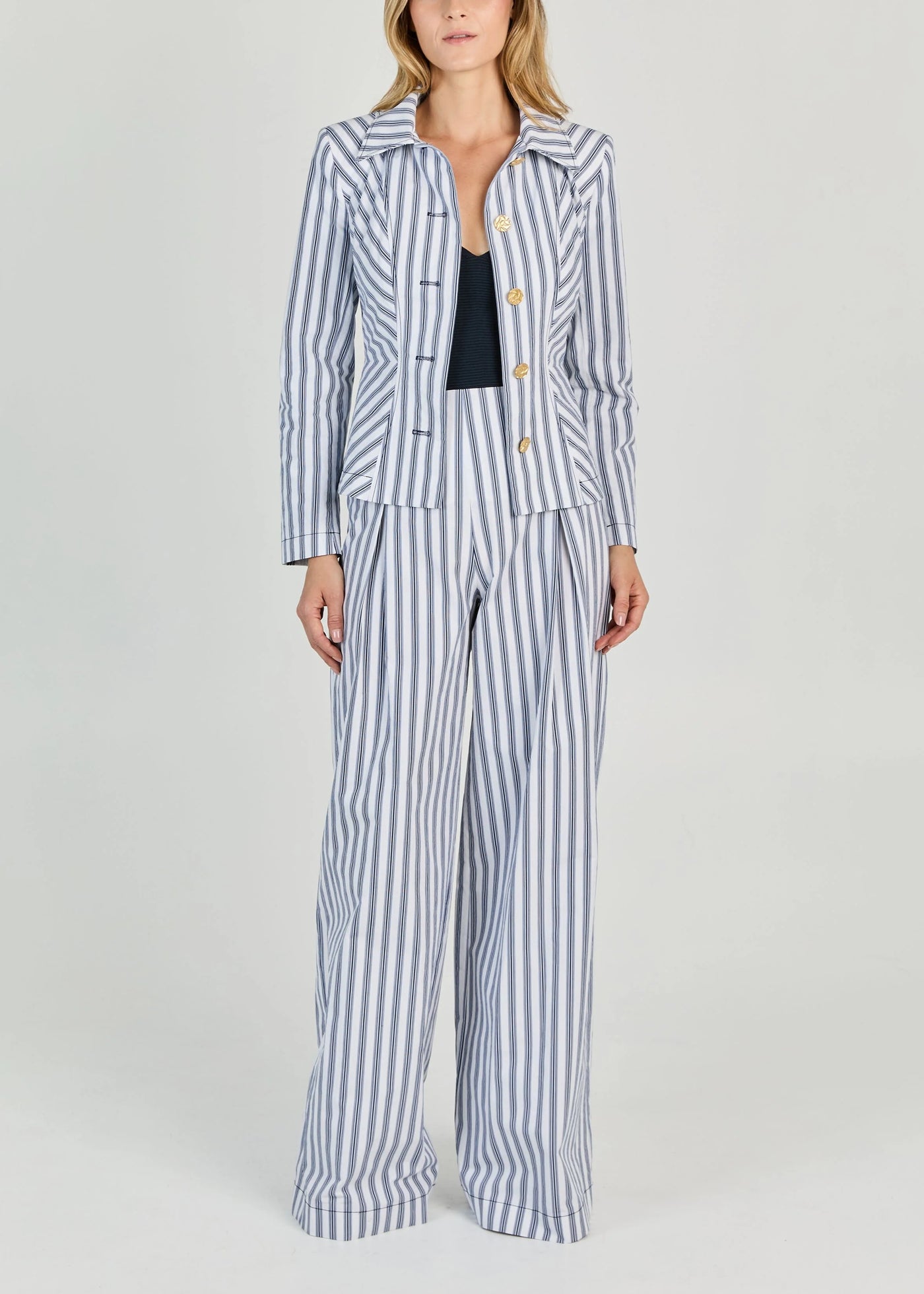 Cabana Stripe Jacket in Navy/White