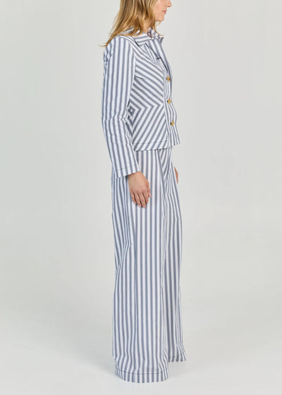 Cabana Stripe Jacket in Navy/White