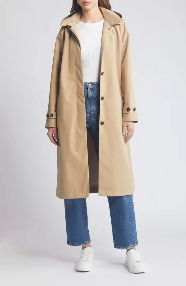 Asia Water Resistant Trench Coat in Stardust Beige