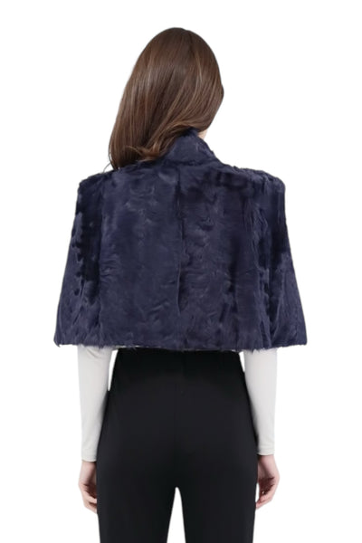 Pointed Shoulder Bolero in Navy