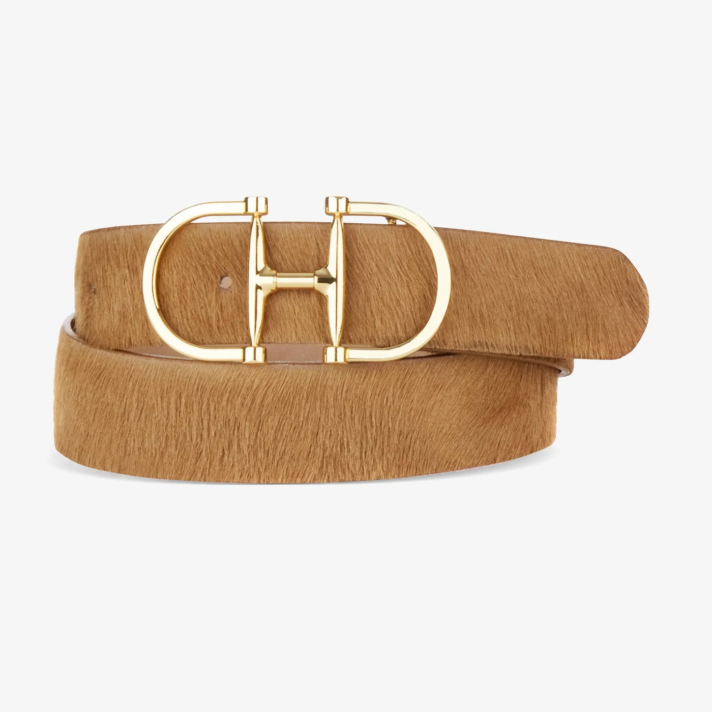 Kasi Hair-On Belt with Gold Buckle in Kumato