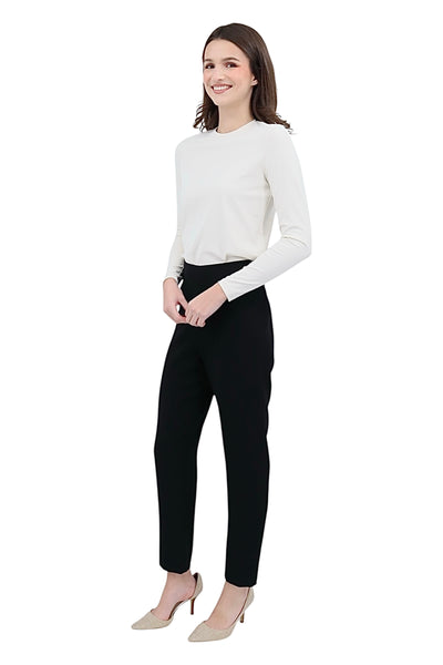 Matte Crepe Straight And Narrow Pant in Black