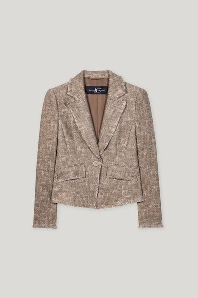 Vintage Tweed Blazer in Mushroom