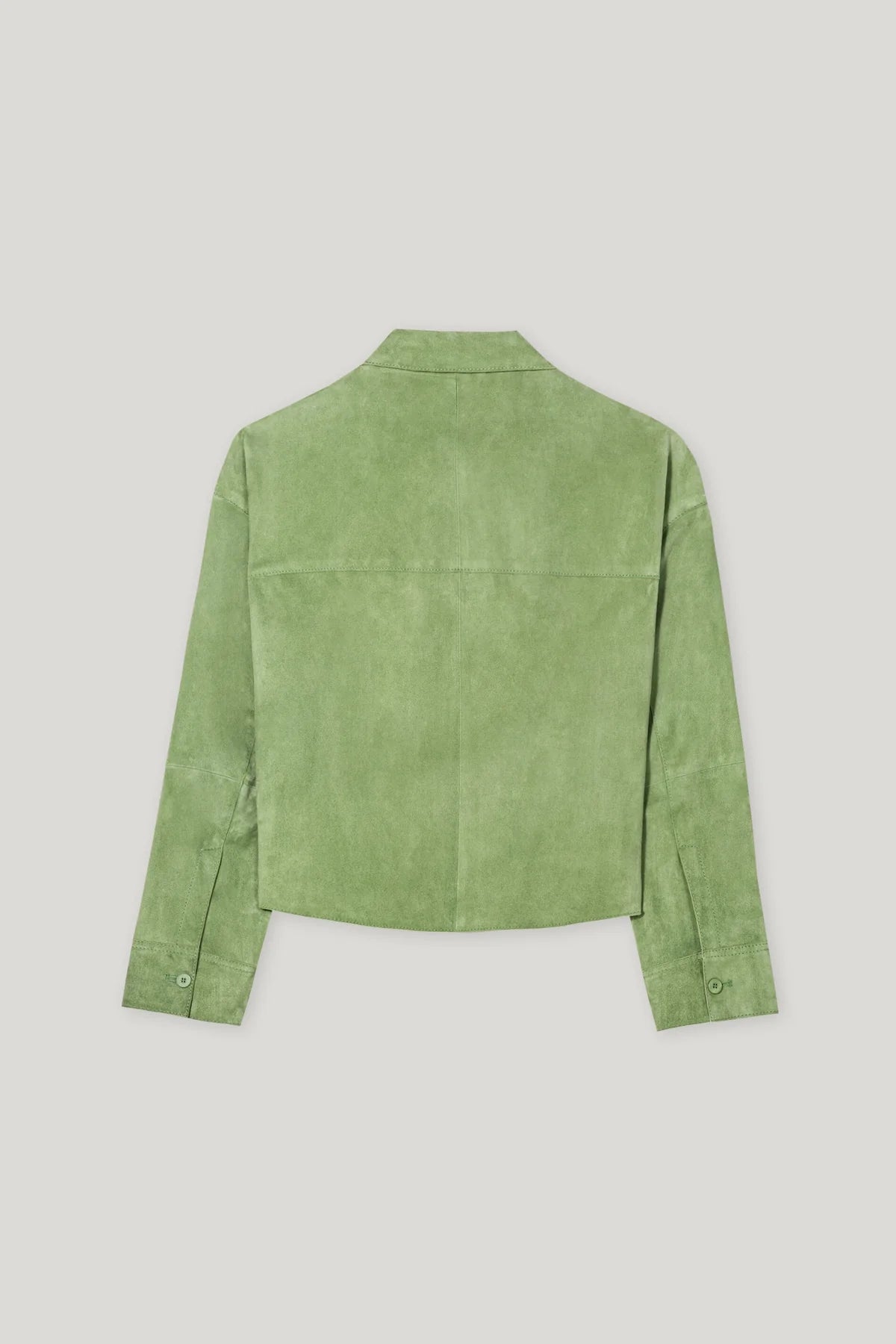 Suede Leather Jacket in Easy Green