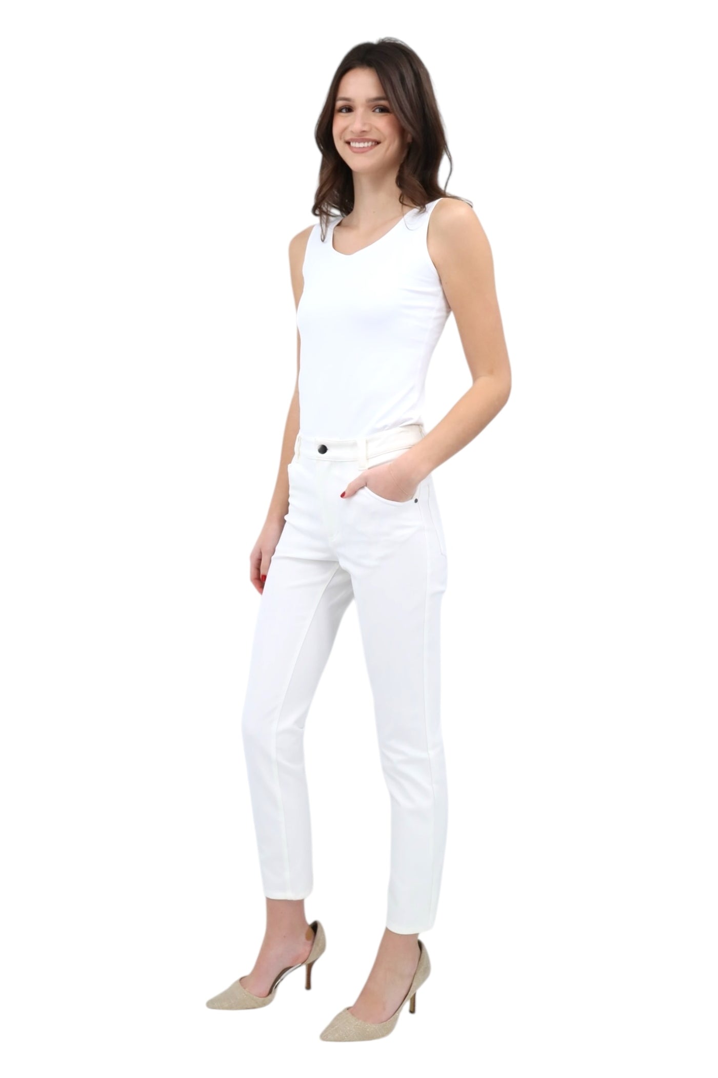 Miracle Stretch 4 Pocket Jean in Creme