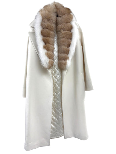 Fur Collar Coat in Winter White