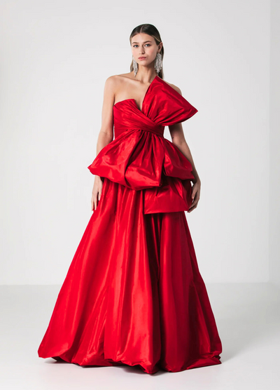 Paris Bow Ball Gown in Bright Red