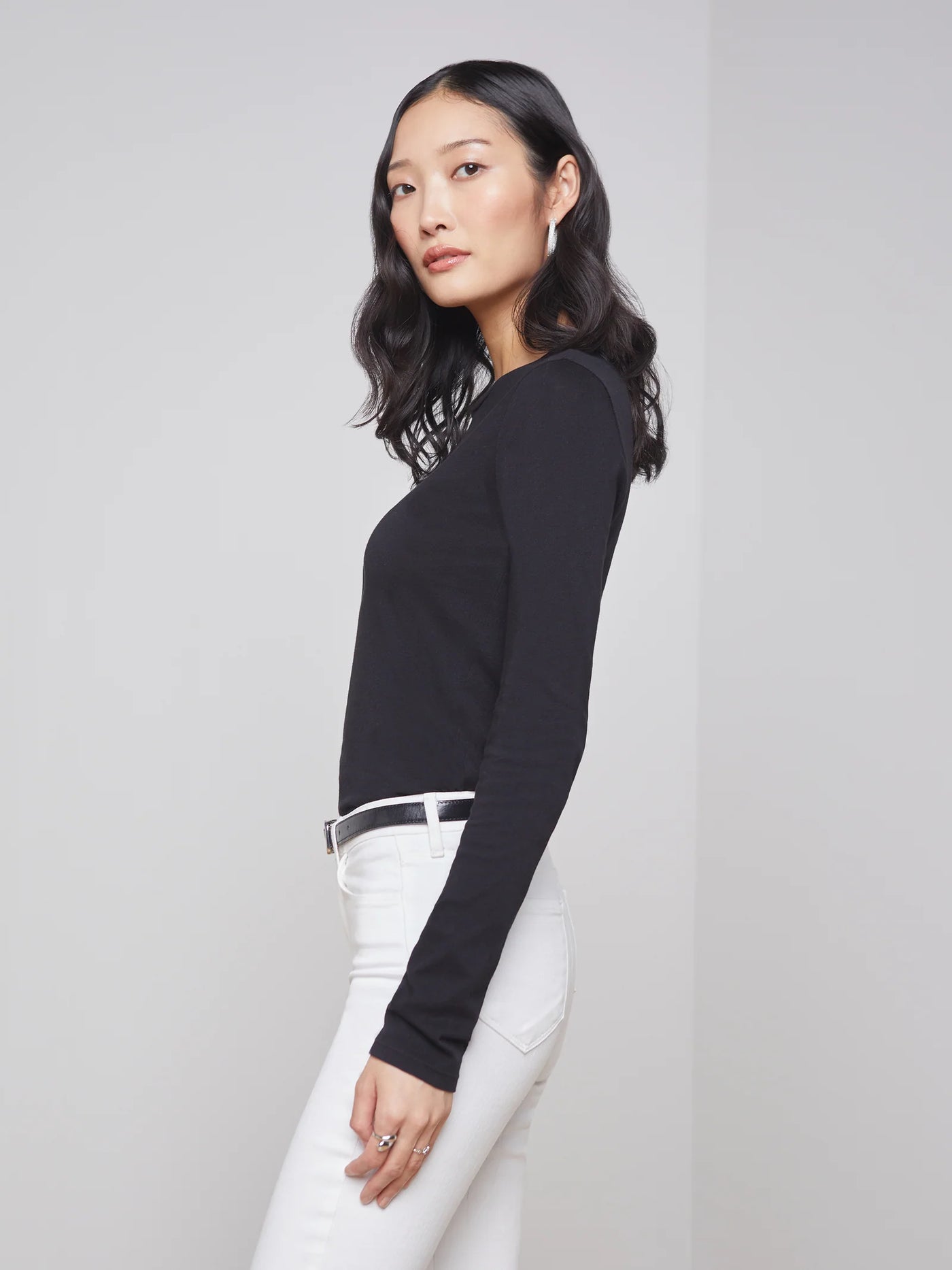 Tess Long Sleeve Tee in Black