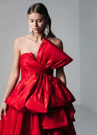 Paris Bow Ball Gown in Bright Red