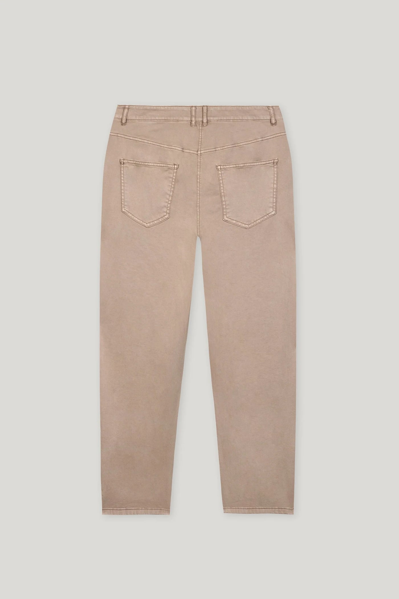 High-Stretch Tapered Denim in Mushroom