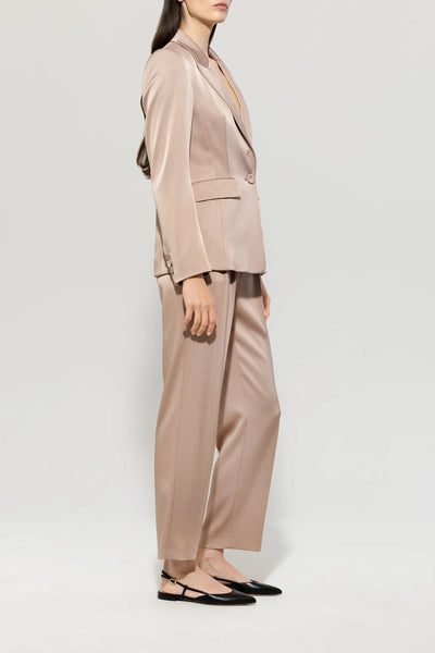 Satin Tapered Pants in Mushroom