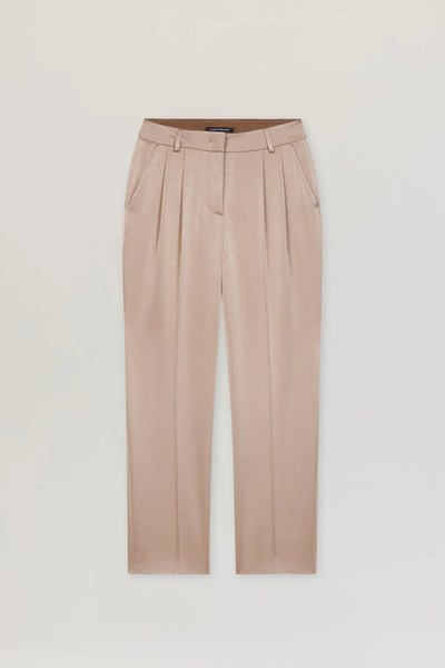 Satin Tapered Pants in Mushroom