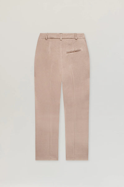 Satin Tapered Pants in Mushroom