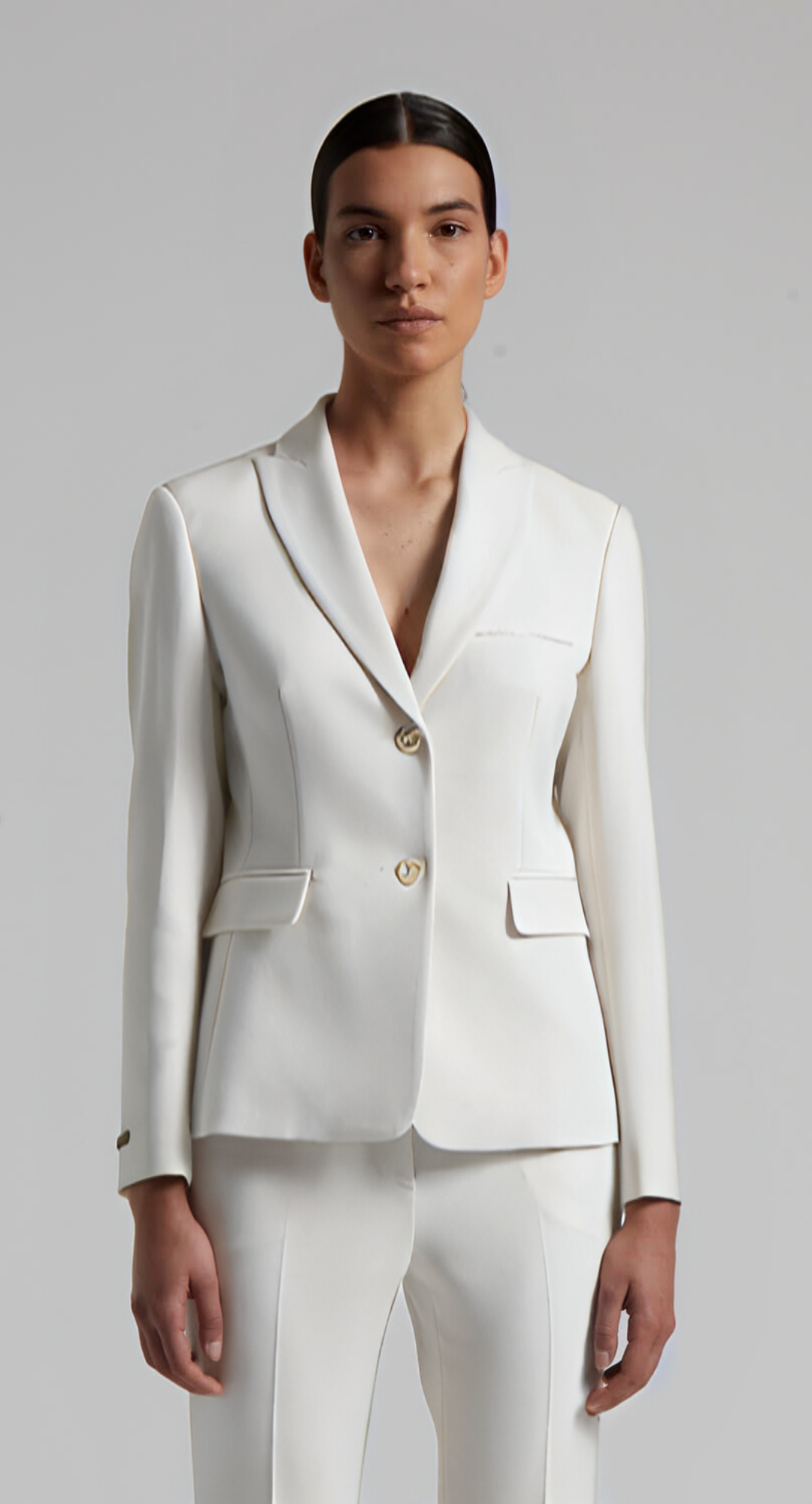 Single Breasted Blazer in Cloud White