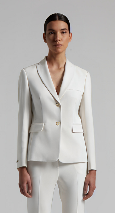 Single Breasted Blazer in Cloud White