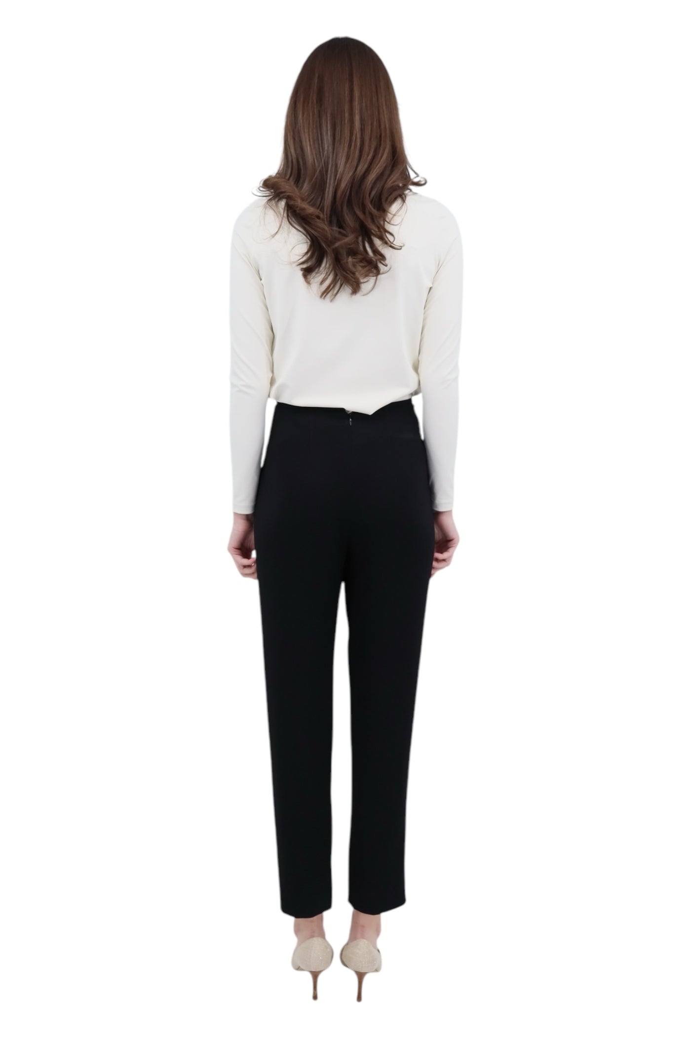 Matte Crepe Straight And Narrow Pant in Black