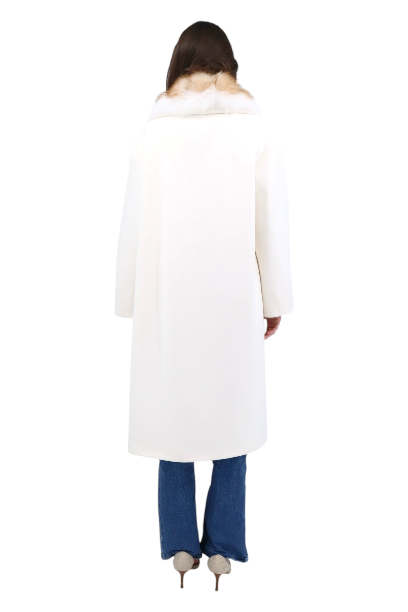 Fur Collar Coat in Winter White