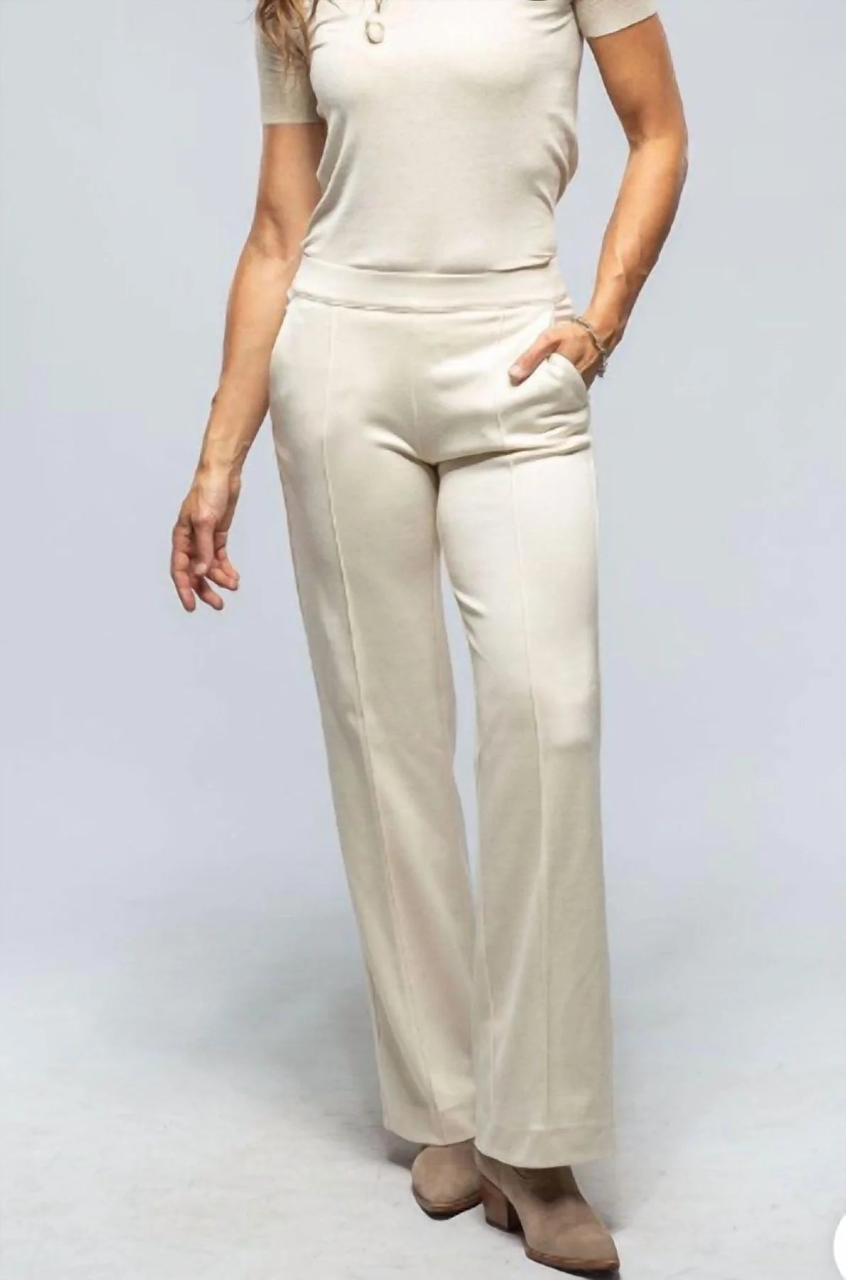 Chiara 32" Pant in Ivory