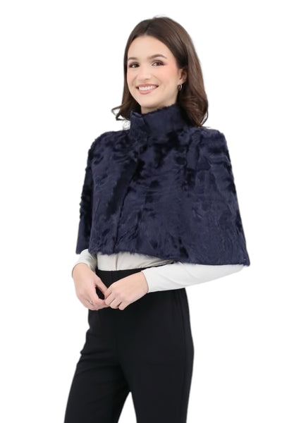 Pointed Shoulder Bolero in Navy