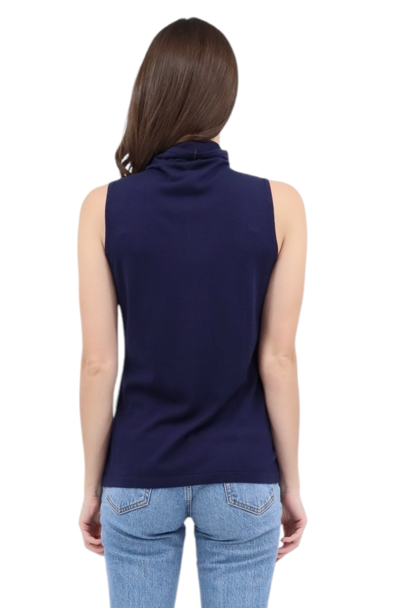 Seamed Funnel Tank in Navy