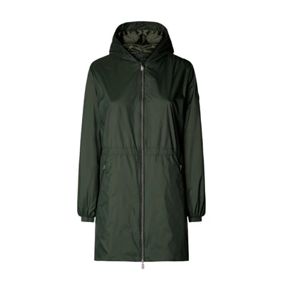 Fleur Hooded Water Repellent Jacket in Thyme Green