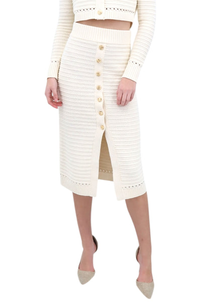 Tani Button Front Skirt in Ivory