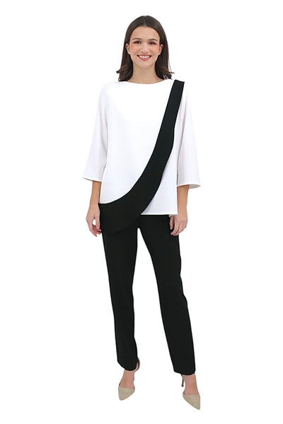 Colorblock Halfmoon Tunic White/Black